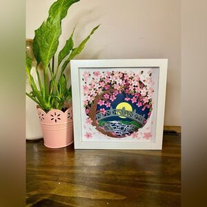 3D Cherry Blossom Bridge Shadowbox